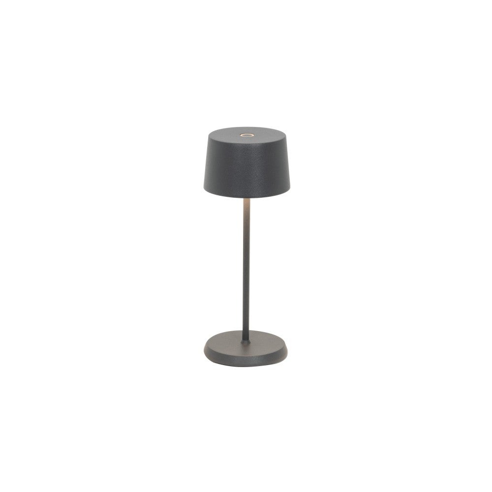 Lampa stołowa LED Zafferano OLIVIA PRO MICRO, ciemnoszara, akumulatorowa i ściemnialna