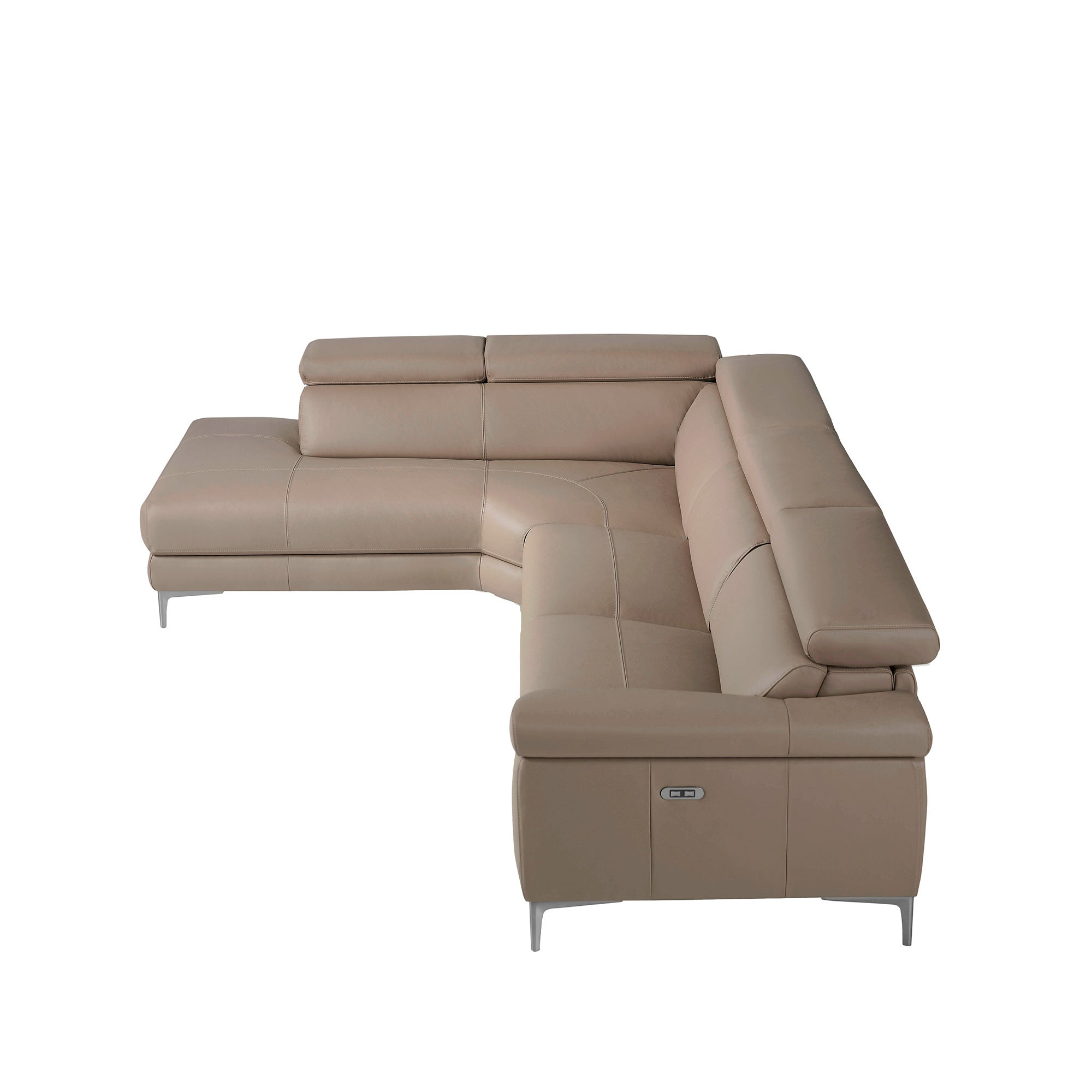 Divano relax chaise longue sinistra in pelle di visone 295 x 232 x