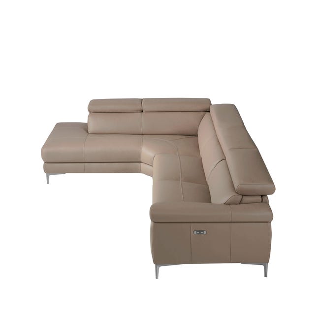 Divano relax chaise longue sinistra in pelle di visone 295 x 232 x