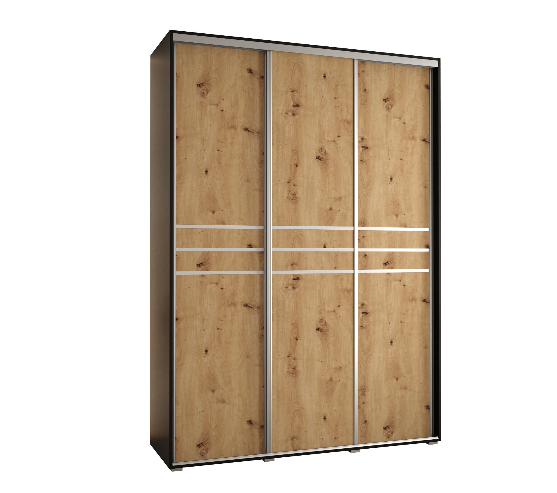 Szafa przesuwna wysoka Davos 10 170 x 45 x 235,2 cm czarny + artisan + u. srebrny - Abiks Meble