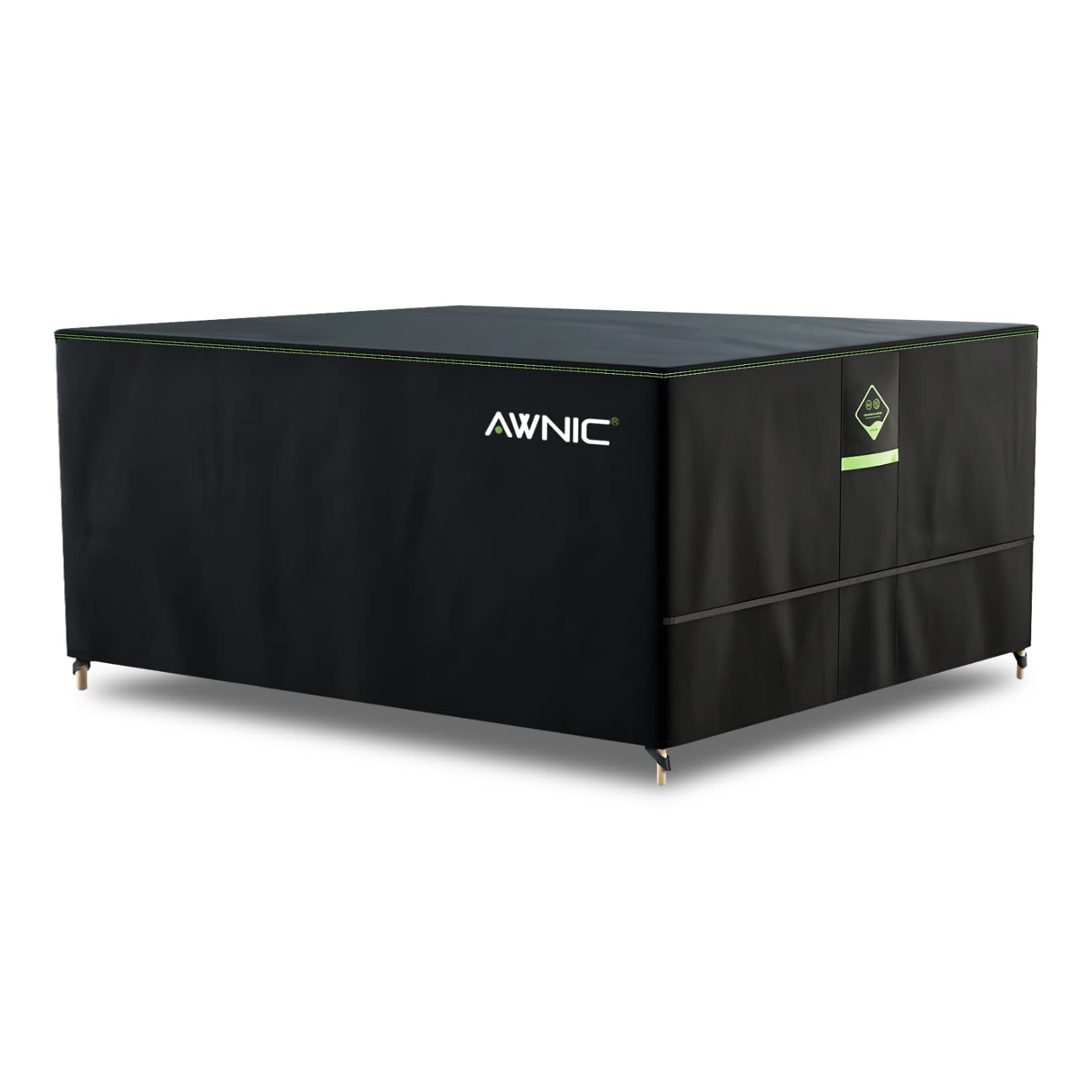 AWNIC Copertura Per Mobili Da Giardino Impermeabile – Oxford 420D Con Ganci – Rettangolare 150x120x71 Cm – Nero