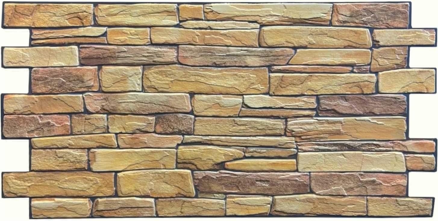 10 Panneaux Muraux 3D en PVC – Imitation Carrelage – 4 m² – Revêtement Décoratif Léger – Épaisseur 1 mm Sandstone Slate - 3