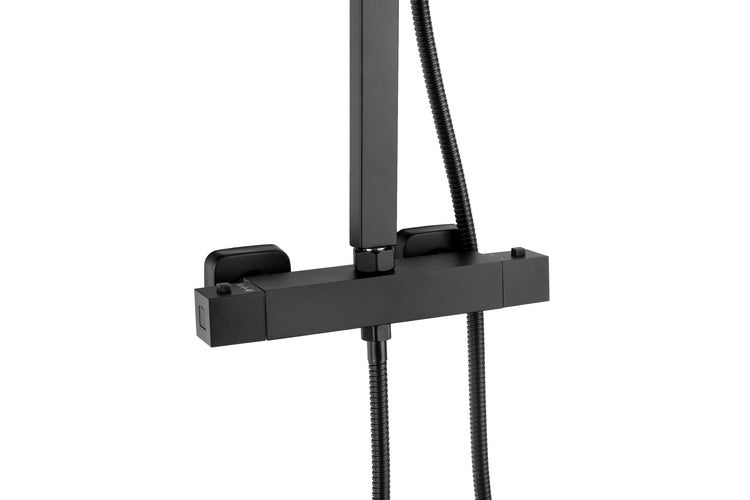 Conjunto de duche com torneira termóstato, Preto - 2