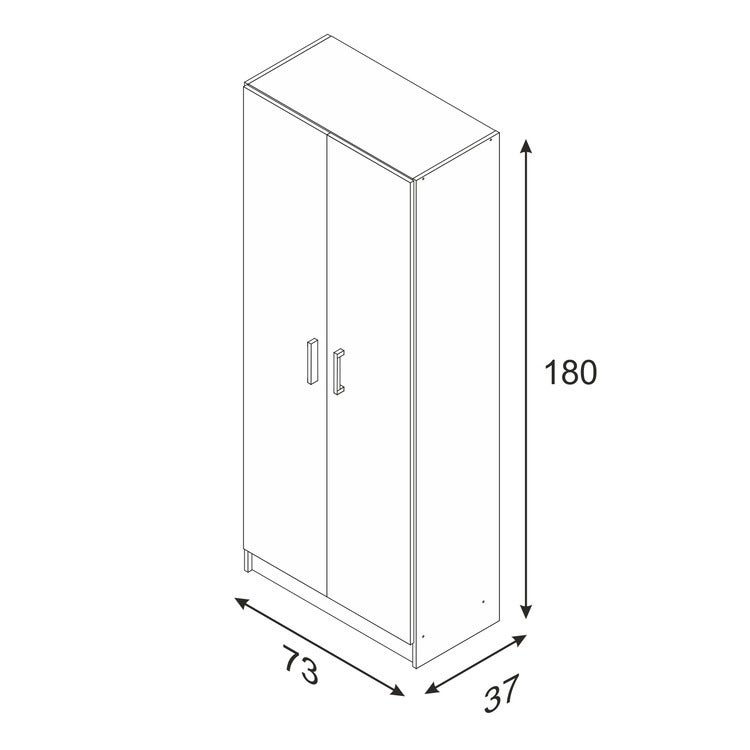 Armario de 2 puertas escobero Clean-Blanco - 4