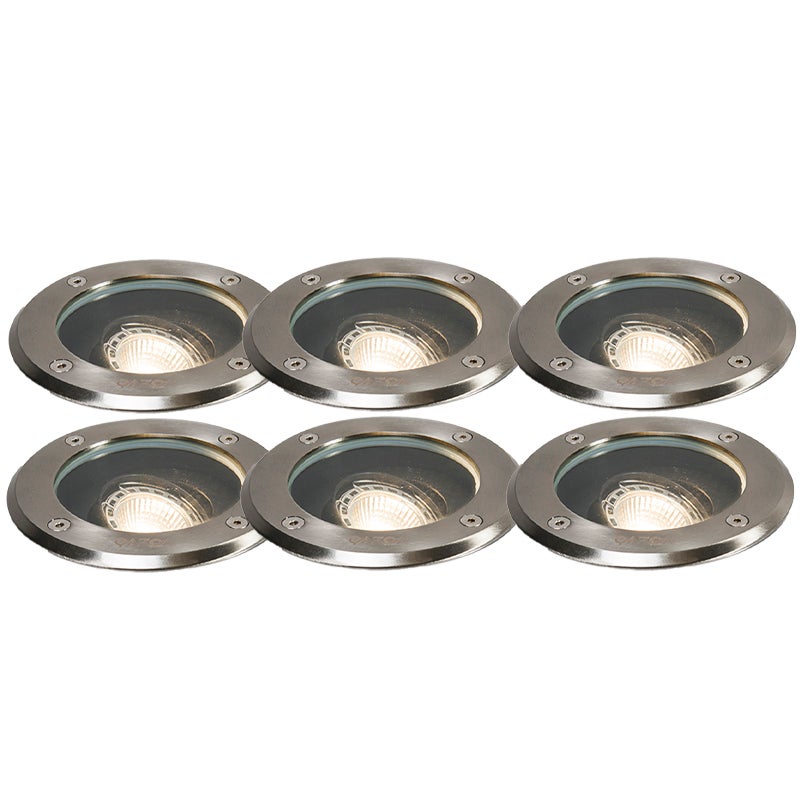 Qazqa nowoczesny reflektor gruntowy wewnętrzny/zewnętrzny do ogród - Delux - stal, max. 50w, kompatybilny z żarówką LED, gu10