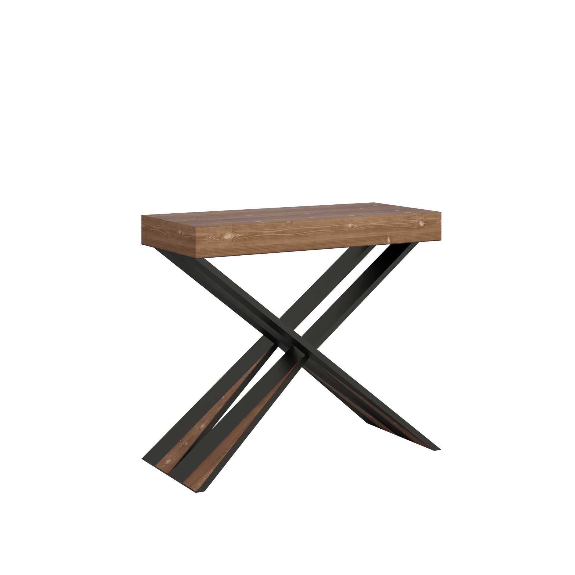 Stół konsolowy rozkładany 90x40/190 cm Diago Small w kolorze jodły barwionej na antracytowy kolor ramy