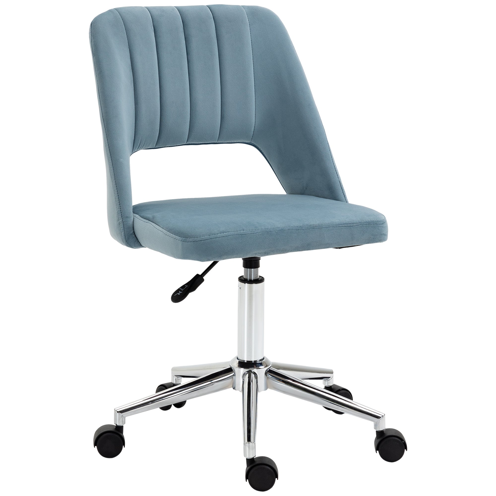 Chaise De Bureau Pivotante En Velours Rose - Hauteur Réglable, Design Ergonomique, Charge Max 113 Kg - 7