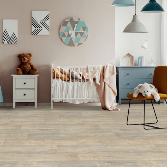 Sol Lino - Imitation parquet bois blanc vieilli - 2m x 6m - 3