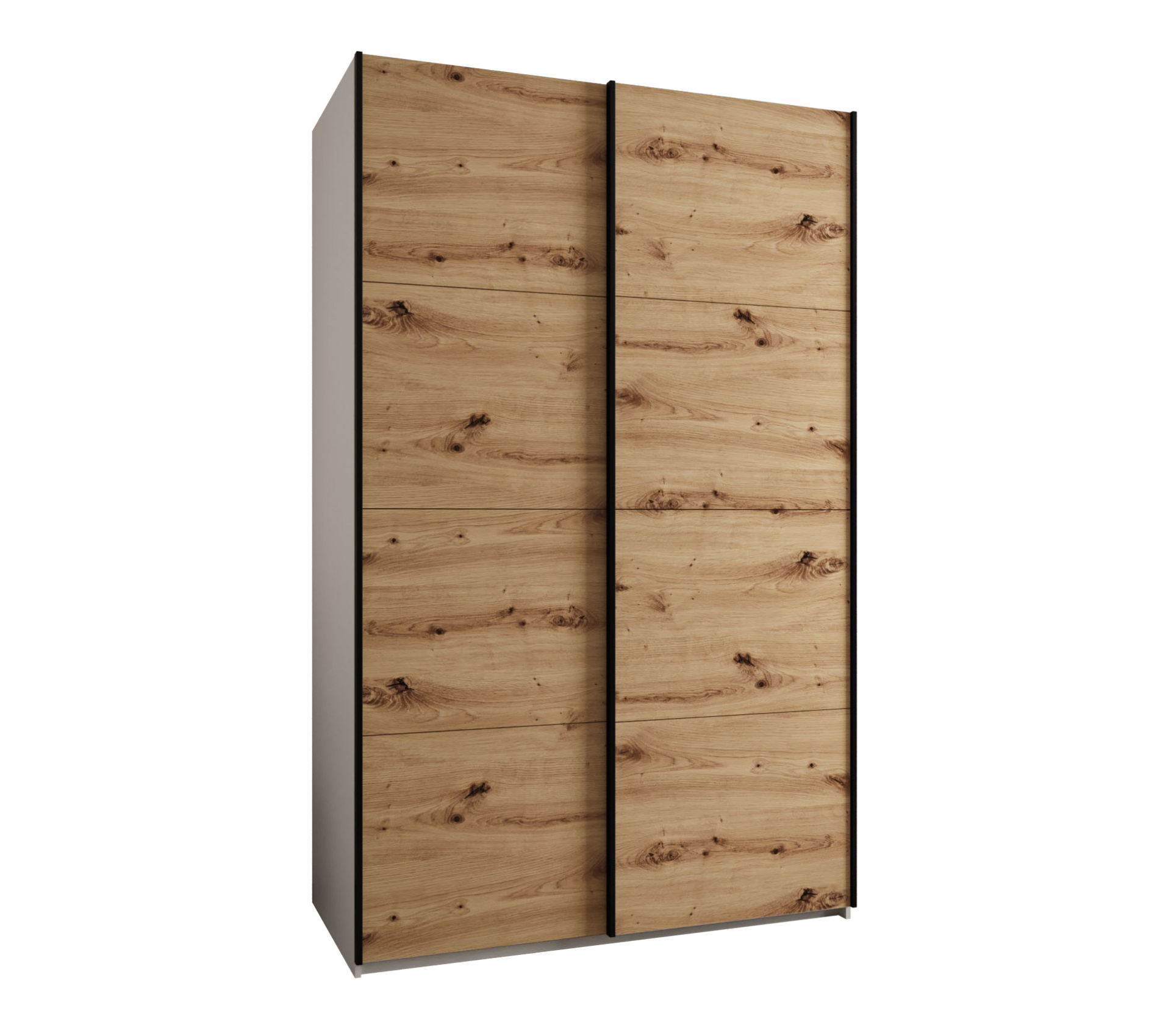 Szafa przesuwna wysoka Lux 1 160 x 64 x 245,5 cm biały + artisan + u. czarny - Abiks Meble