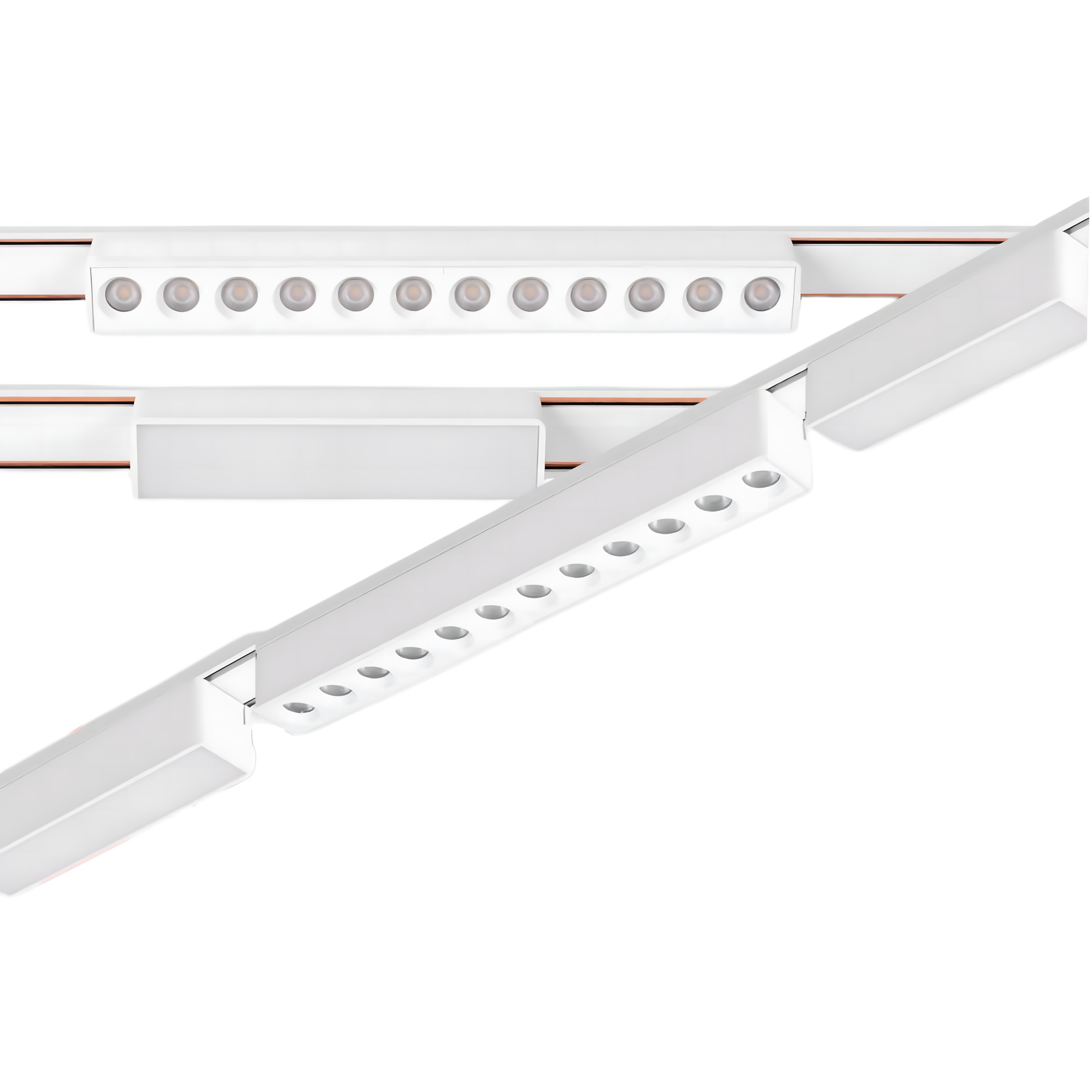 Zestaw oświetlenia szynowego LED Biały system magnetyczny szyna 1m + 3 lampy LED NEUTRALNA barwa światła 4000K LEDHOFF