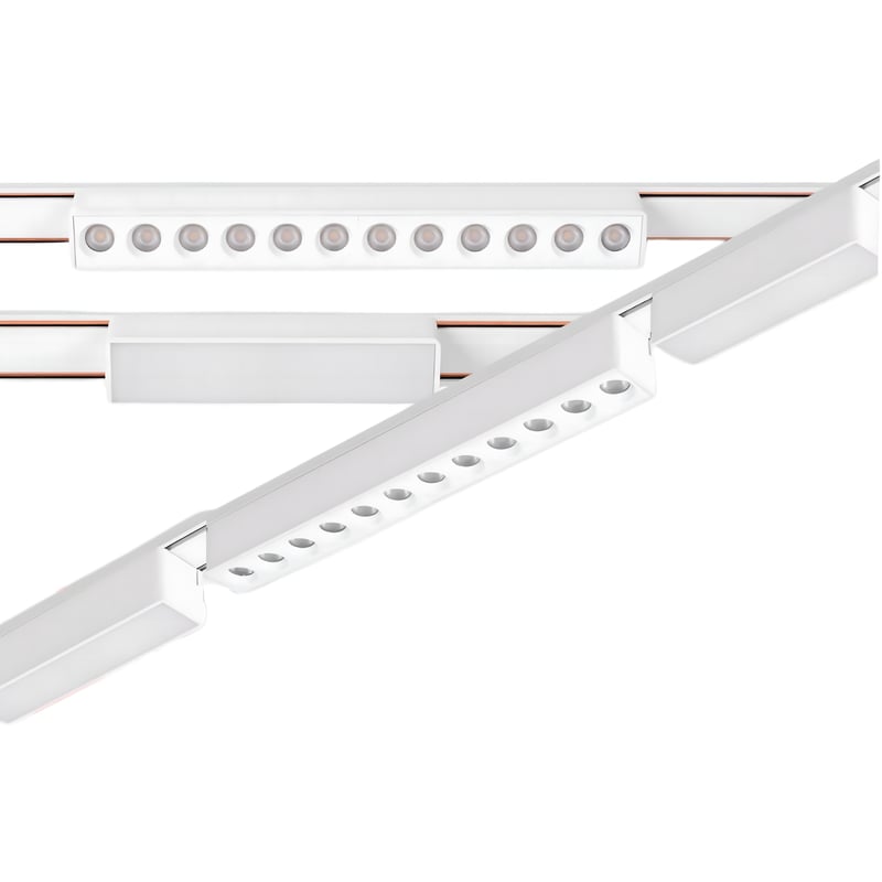Zestaw oświetlenia szynowego LED Biały system magnetyczny szyna 1m + 3 lampy LED NEUTRALNA barwa światła 4000K LEDHOFF
