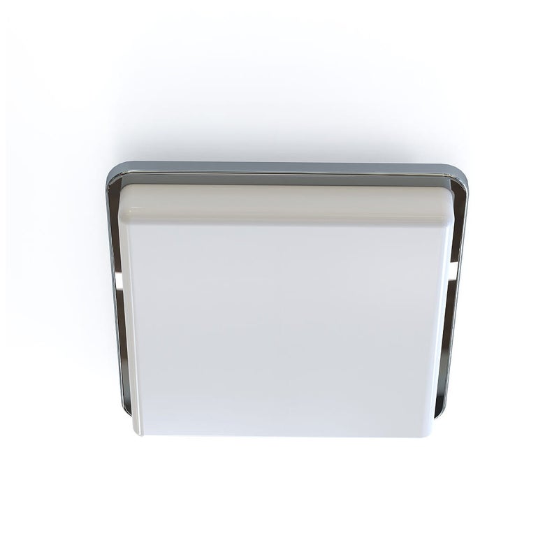 Plafon Tahoe kwadratowy chromowany biały 1xE27x15W wym: 7 x 25 cm IP44 tworzywo sztuczne Nowodvorski Lighting