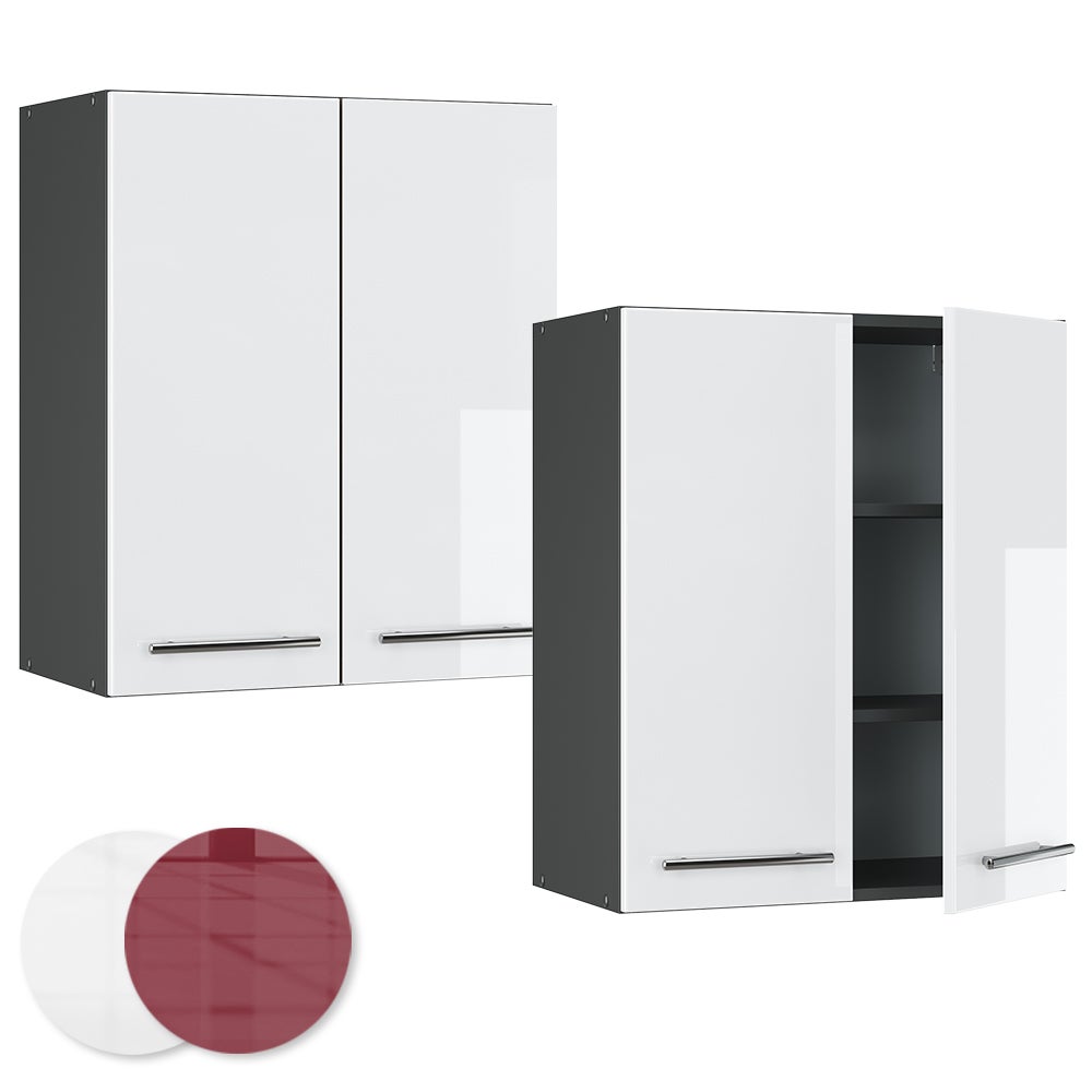 Vicco Elément haut de cuisine Fame-Line, Blanc Haute brillance, 60cm - 5
