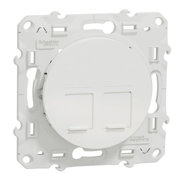 Odace prise multimédia double RJ45 grade 1 - blanc