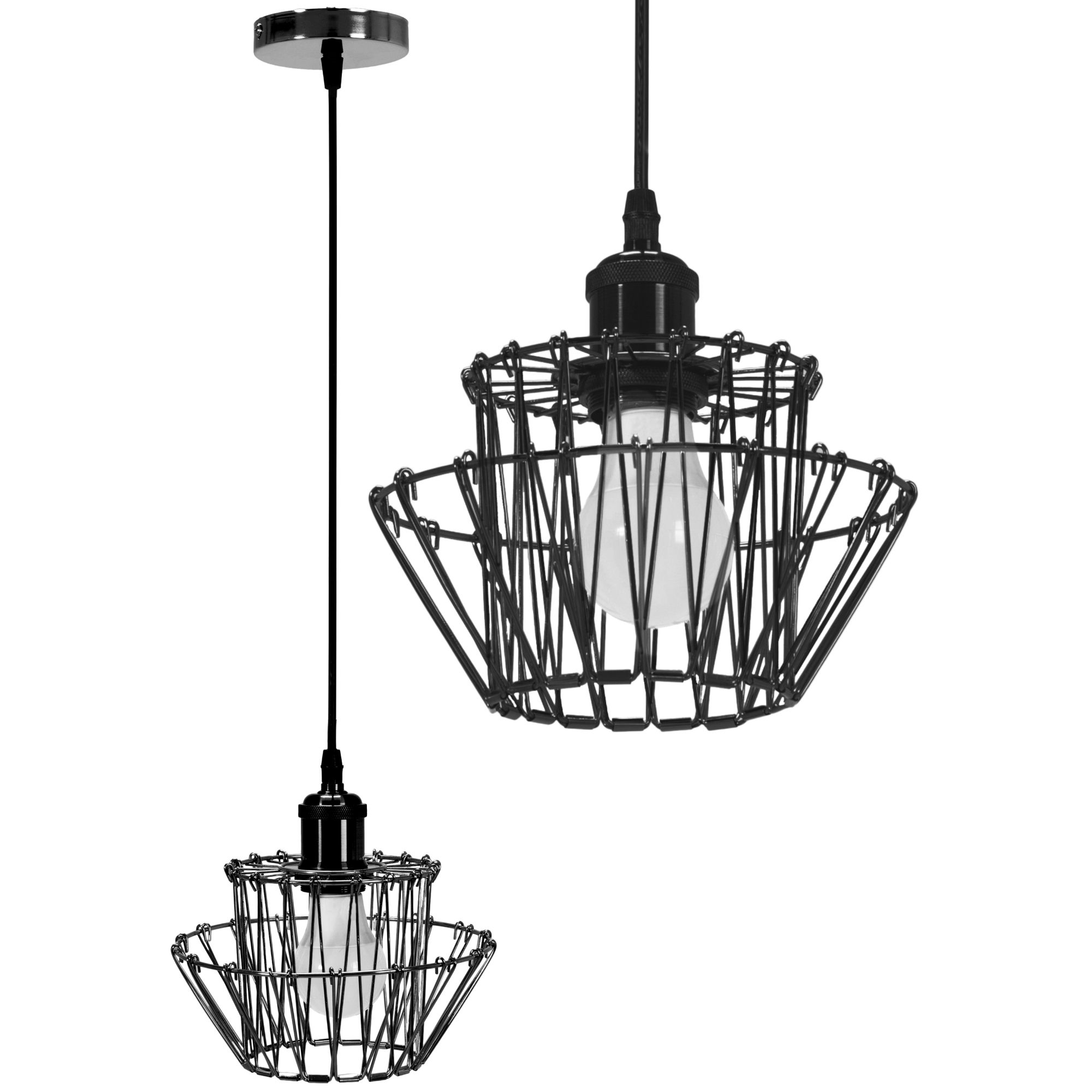 Lampa Sufitowa Wisząca Toolight App941-1Cp Set Czarny 36Cm