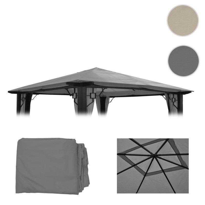 Wymienne poszycie do pergoli dachowej pawilon Mira 3,5x3,5m ~ kremowy