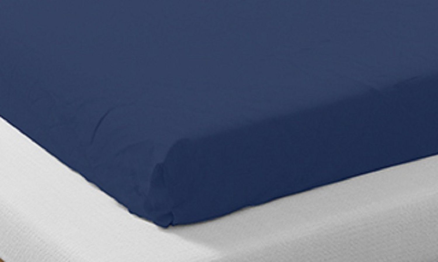 Sábana bajera ajustable de algodón orgánico 160 x 200 cm azul