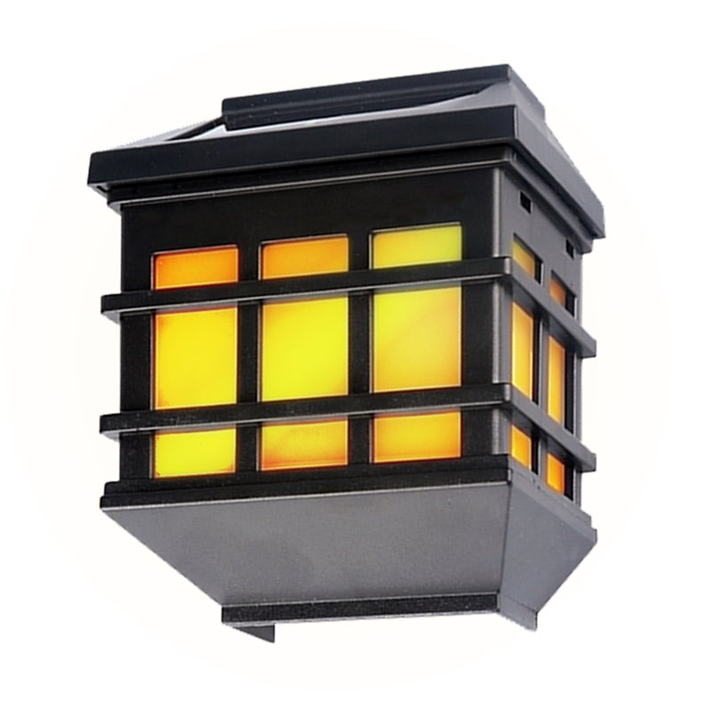 Kinkiet solarny LED imitacja płomienia IP44 3000K lampa ścienna zewnętrzna czarna MasterLED