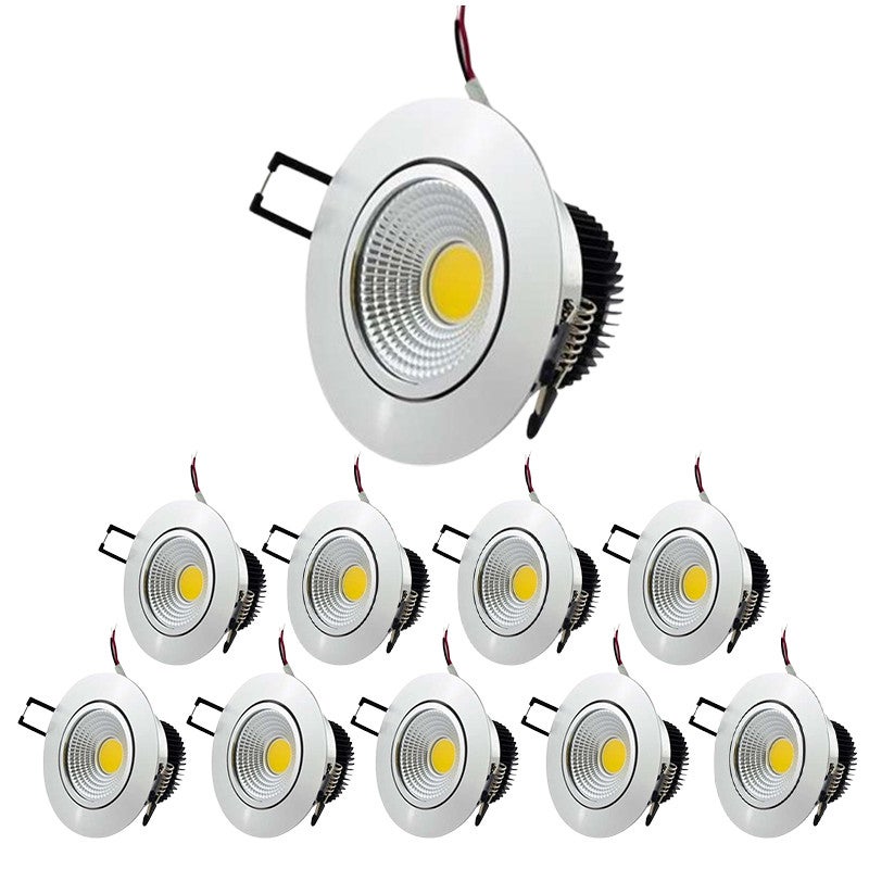 Techos Led Conjunto de 10 techos Aluminio LED incorporado 5W COB - Iluminación 40W ...