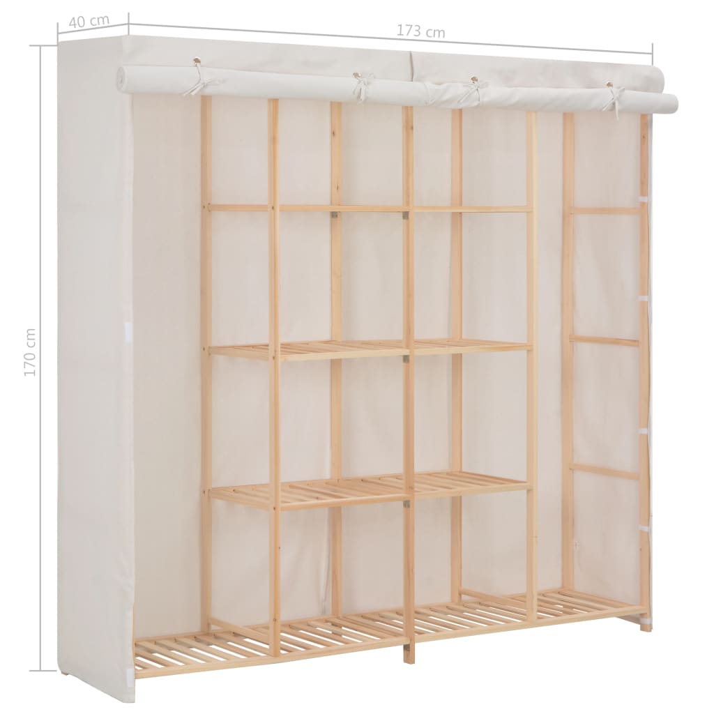 Armário de tecido branco 173x40x170 cm - COMFORTXL - 6