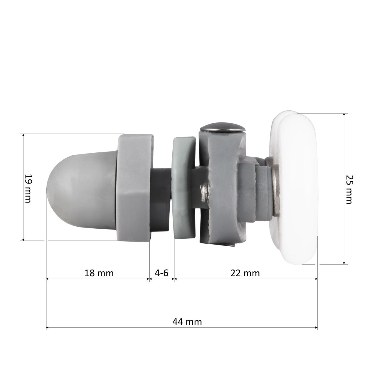 Komplet 8 rolek do kabiny prysznicowej MAXISPA KERRA kółka mimośrodowe 25mm - 6