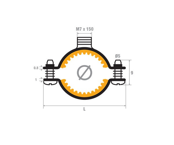 Scell-It - 100 Colliers de plomberie Atlas Diam 12 mm M7x150 isophonique simple - CSI12 Scell-it - 2