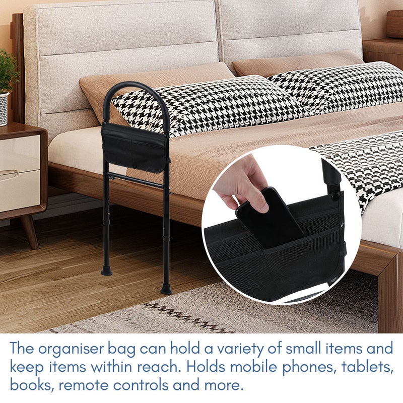 Barrière de lit Barrière anti-chute pour adultes âgés Poignée de maintien Barrière de lit réglable en hauteur Poignée de lit jusqu'à 150kg - 7