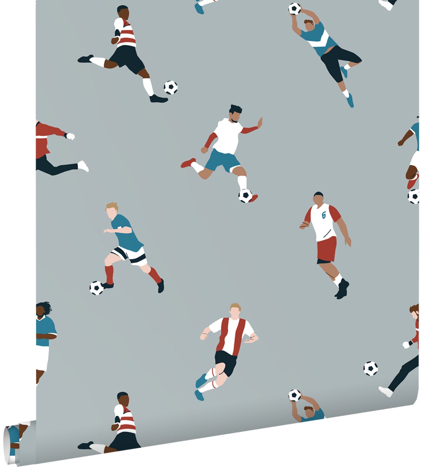 Tapeta piłkarze jasnoniebieskim - 50 x 900 cm - ESTAHOME