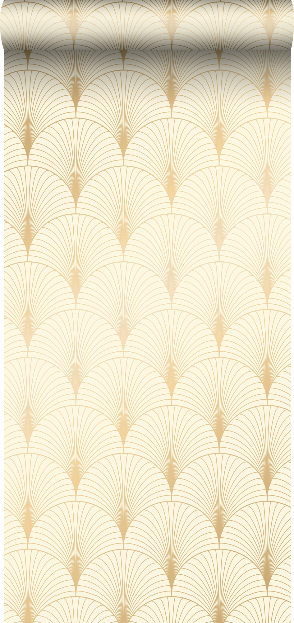 Papel pintado arte deco beige y oro - 0,53 x 10,05 m - estahome