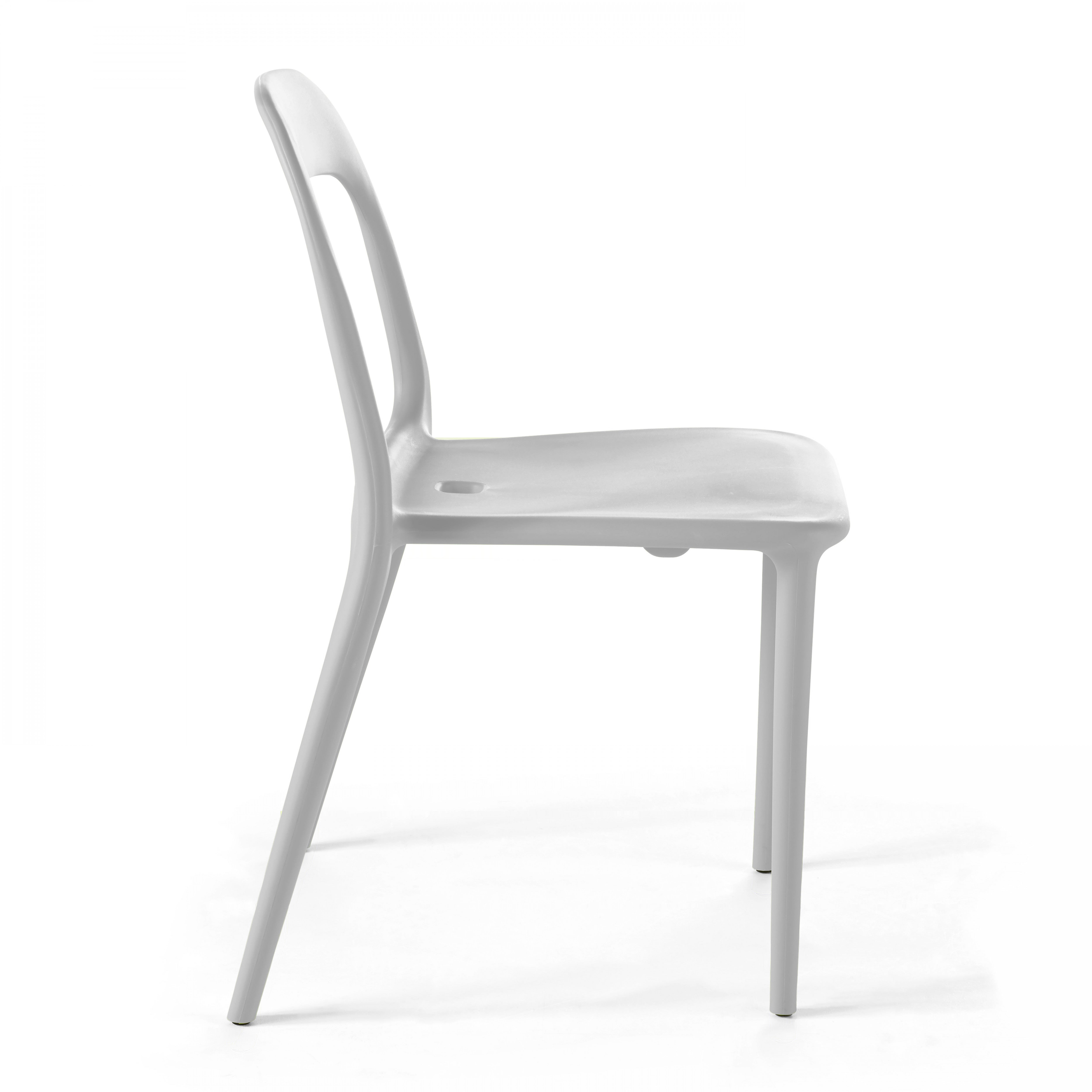 Chaise de jardin sans coussin Milan en Plastique Blanc - 4