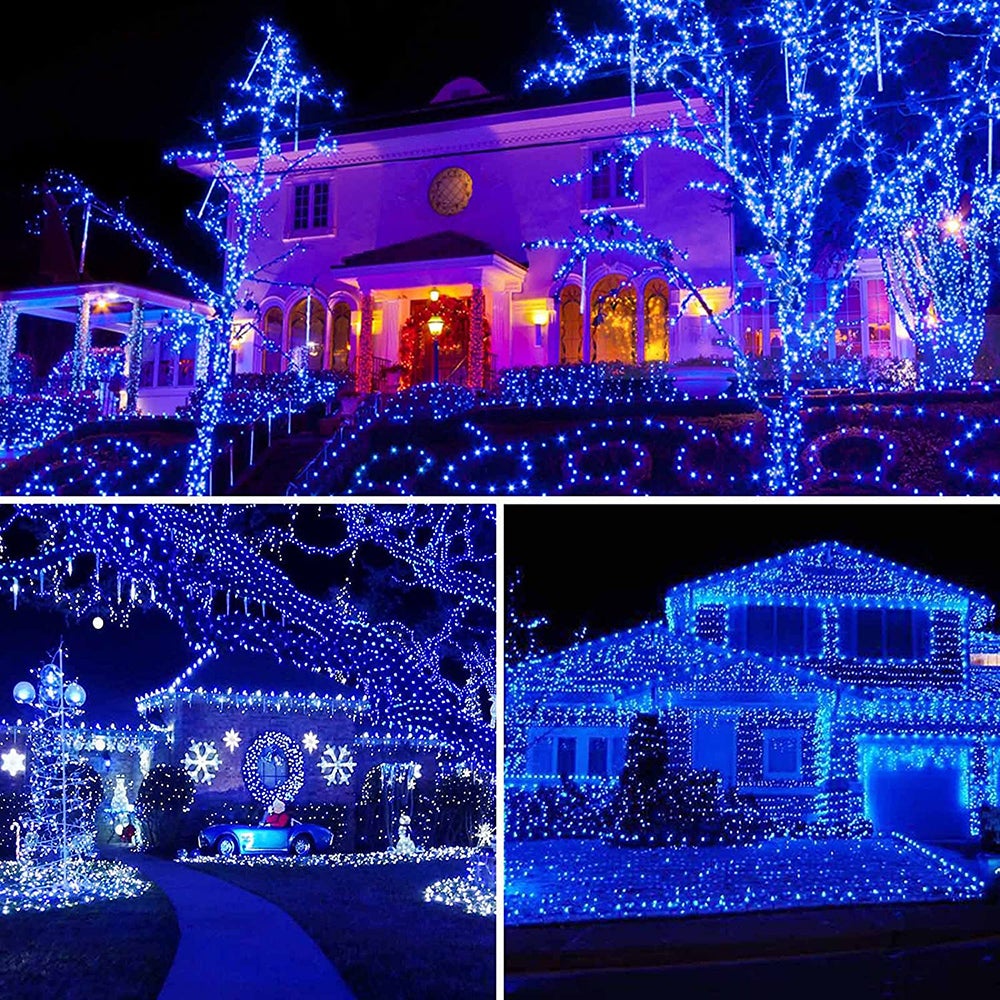 Guirlande Lumineuse de Noël, 20M 200 LED Lumières de Noël Intérieur et Extérieure Électrique 8 Modes Guirlande Décorative pour Fête Bleu - 5