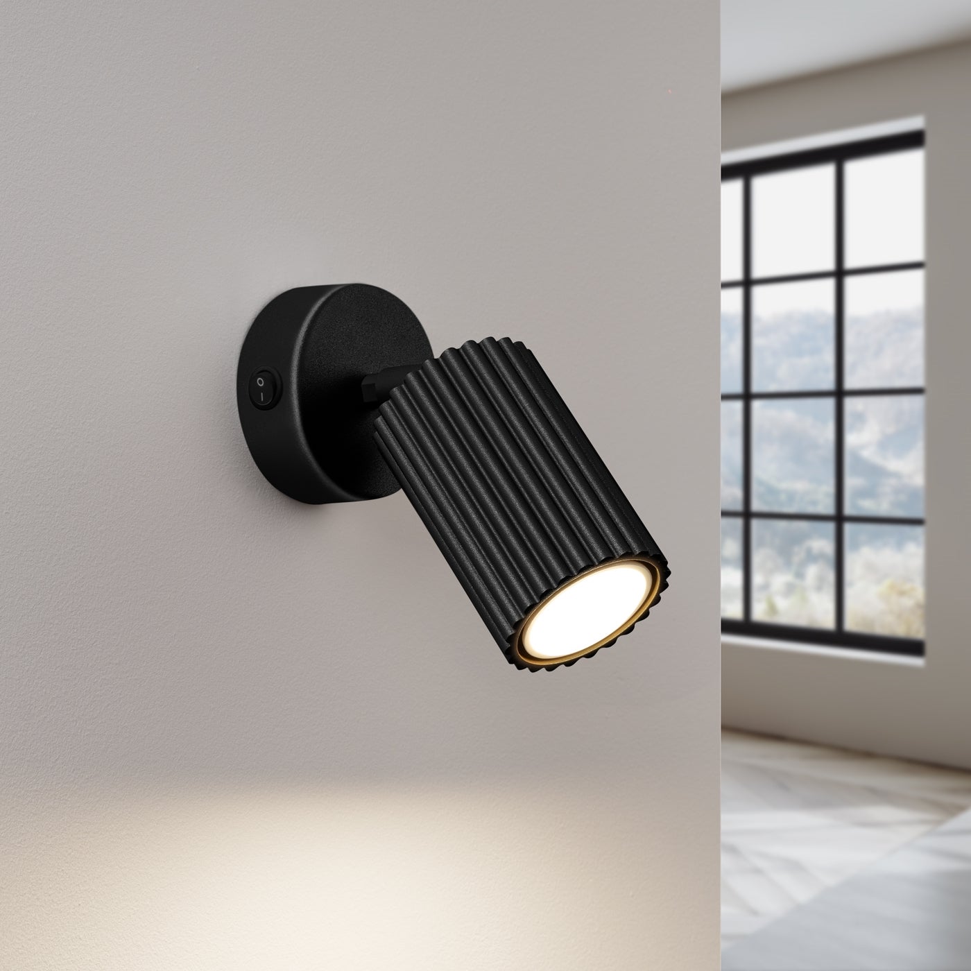 Kinkiet GLOOW czarny z włącznikiem LED 3000K - 8x16x16cm Sollux