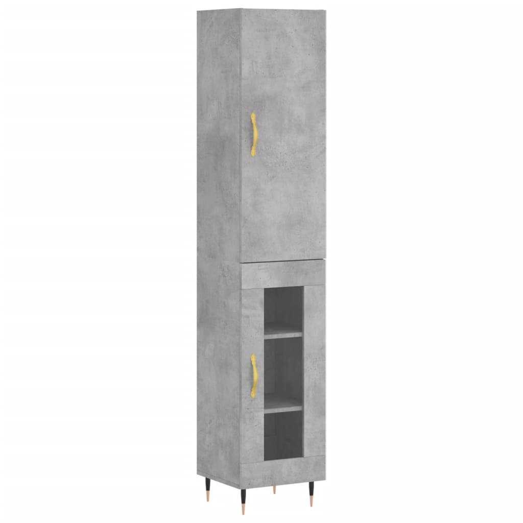 Credenza alta Grigio cemento 34,5x34x180 cm MDF - 2