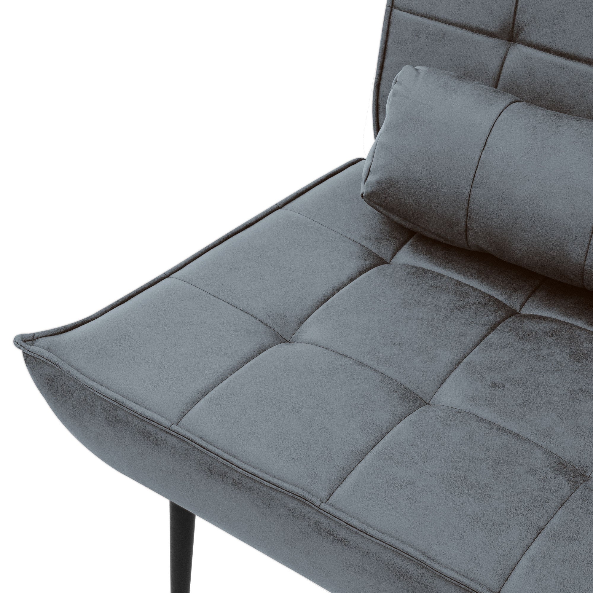 ML Design fotel rozkładany antracytowy tapicerowany skóra sztuczna PU z czarnymi metalowymi nogami ergonomiczny skrzydłowy z poduszką do relaksu - 5