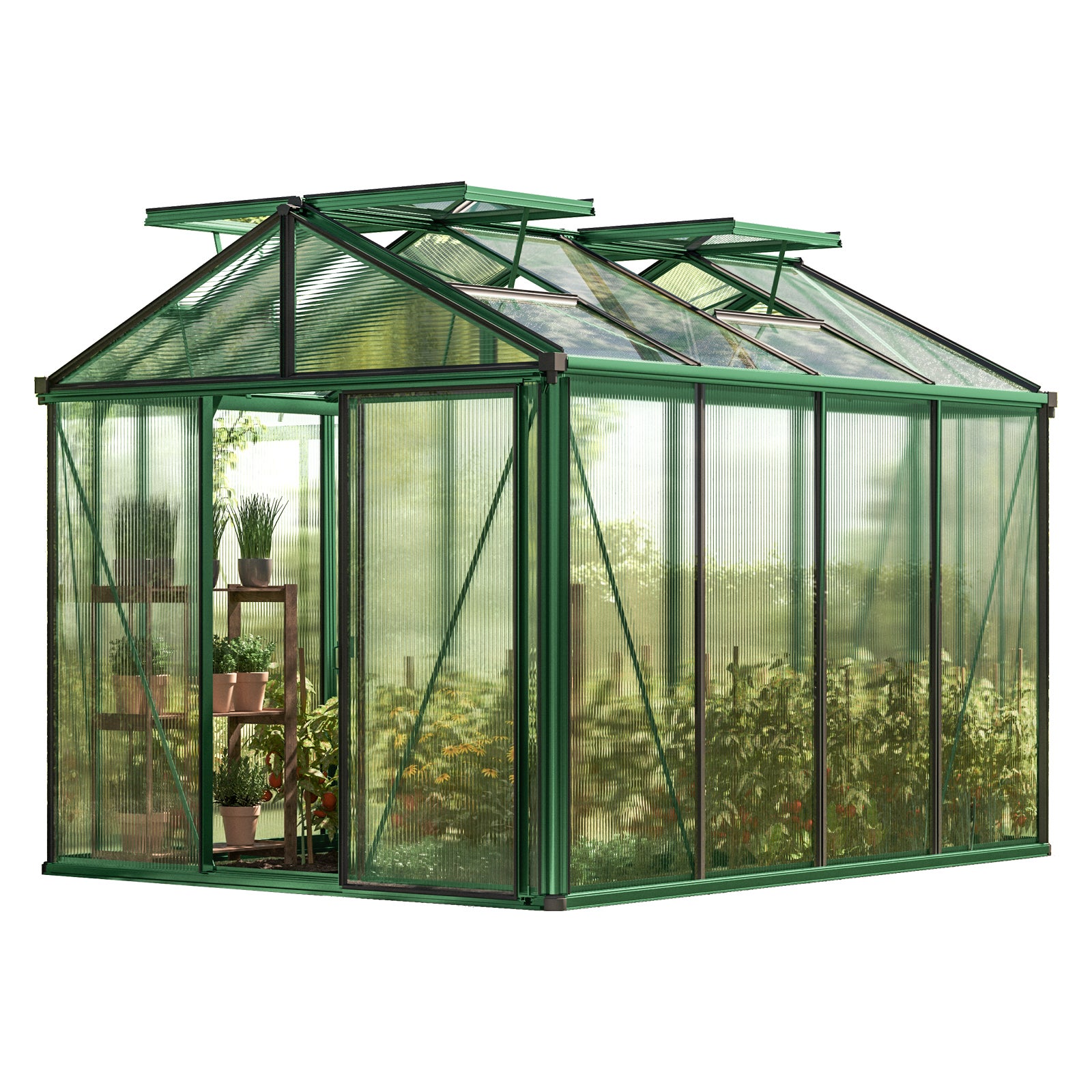 GFP szklarnia Diamas 22 Premium 235x311 cm - grube panele poliwęglanowe ok. 16 mm - kolor: zielony