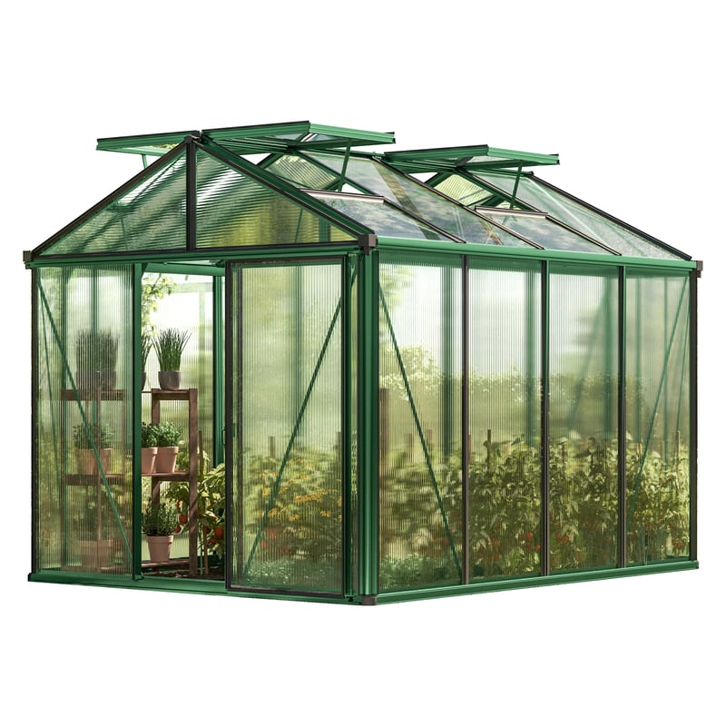 GFP szklarnia Diamas 22 Light 235x311 cm - grube panele poliwęglanowe ok. 12 mm - kolor: zielony