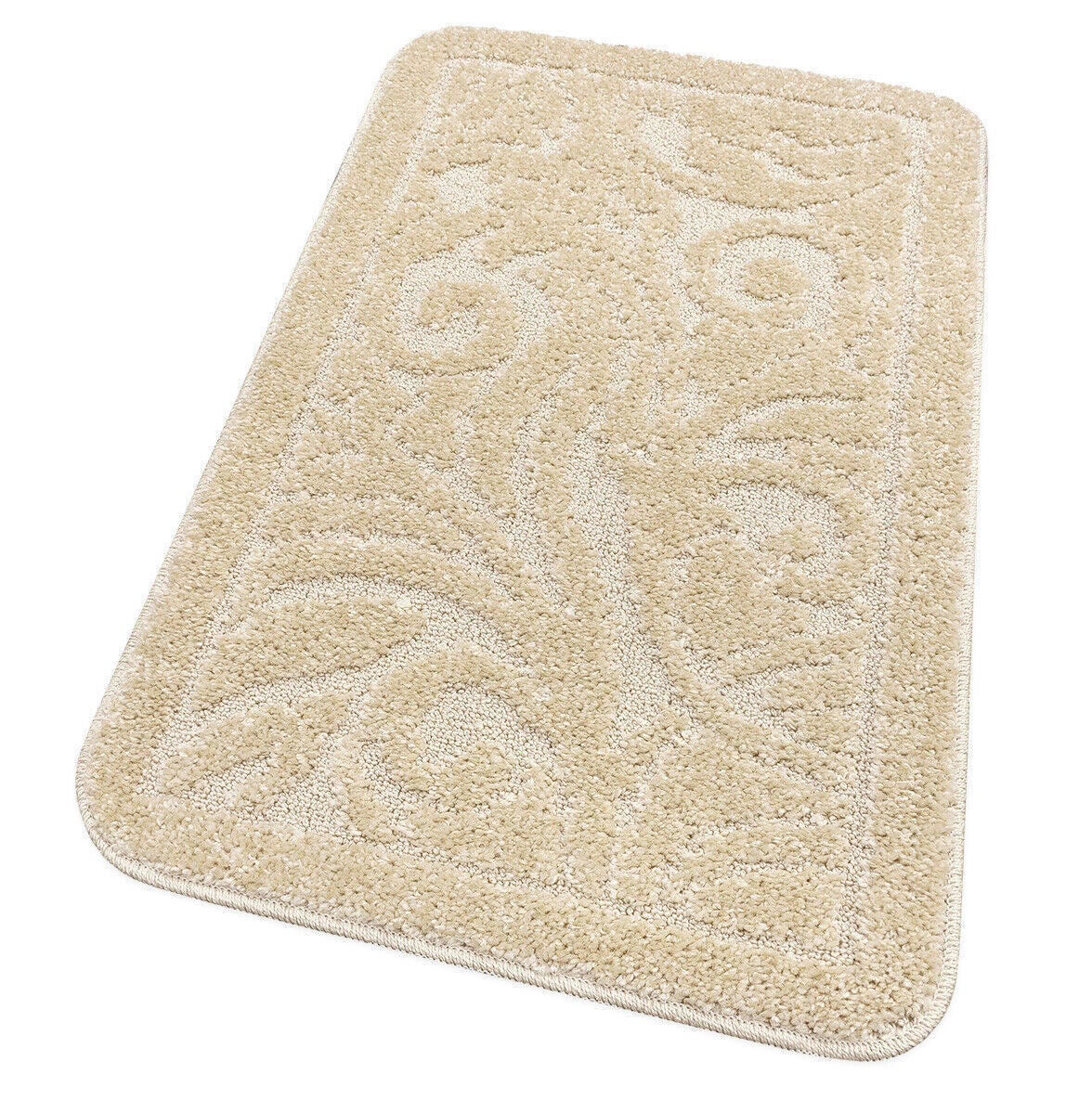 Mata łazienkowa Antypoślizgowy Absorbent 50x80 Cm Barokowy Jednolity Kolor Jasnokremowy