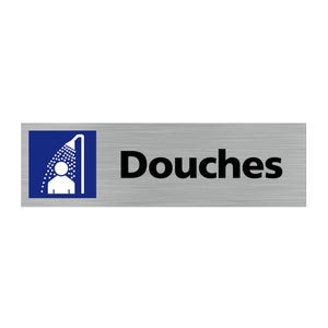 Helit Pictogramme Douche Autocollant Ø115mm - Acier Inoxydable Brossé