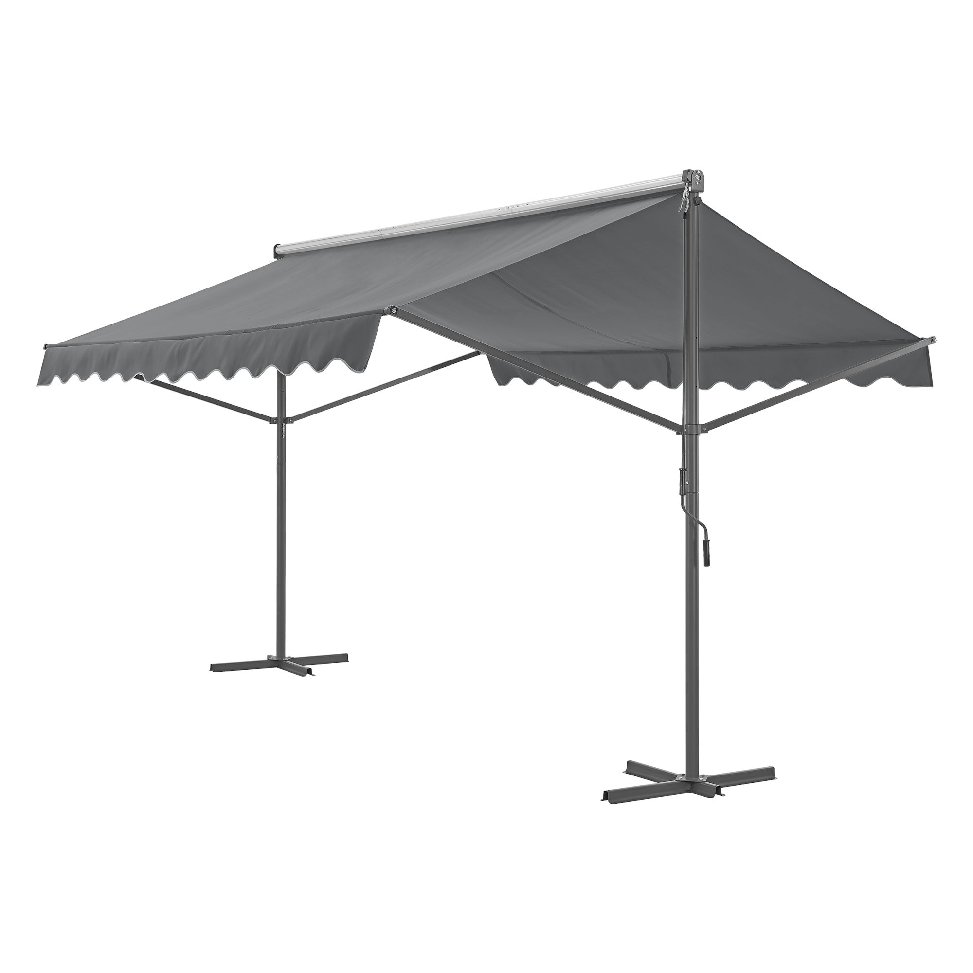 Toldo de pie selenizza impermeable manivela manual 400 x 300 x 260 cm gris oscuro [pro.tec]