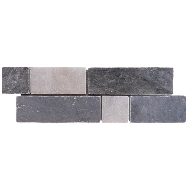 Frise en marbre blanc et gris 10 x 30,5 x 1 ép. cm - Pack de 10 unités