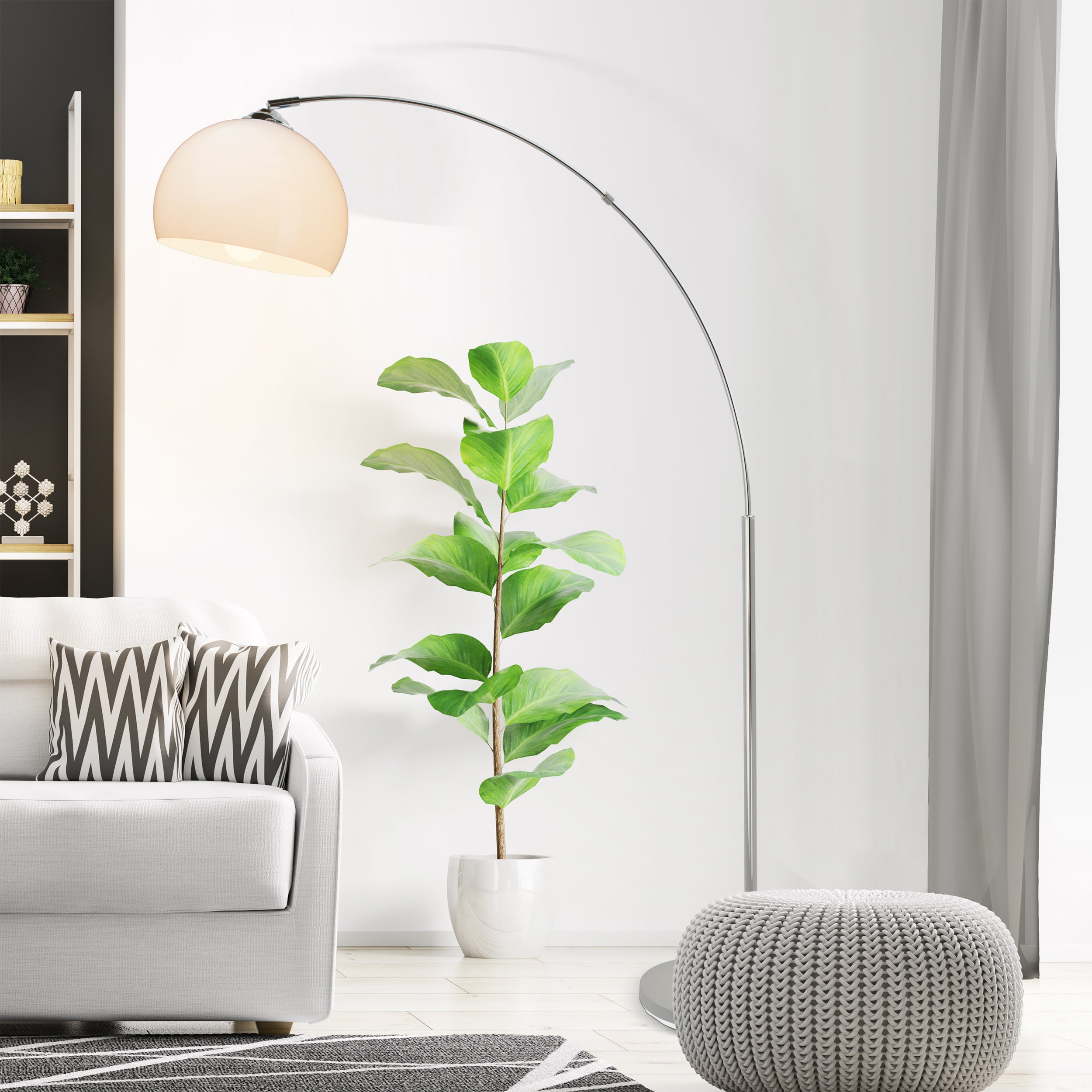 Lampa podłogowa Brilliant Vessa regulowana biała nowoczesny design - 4
