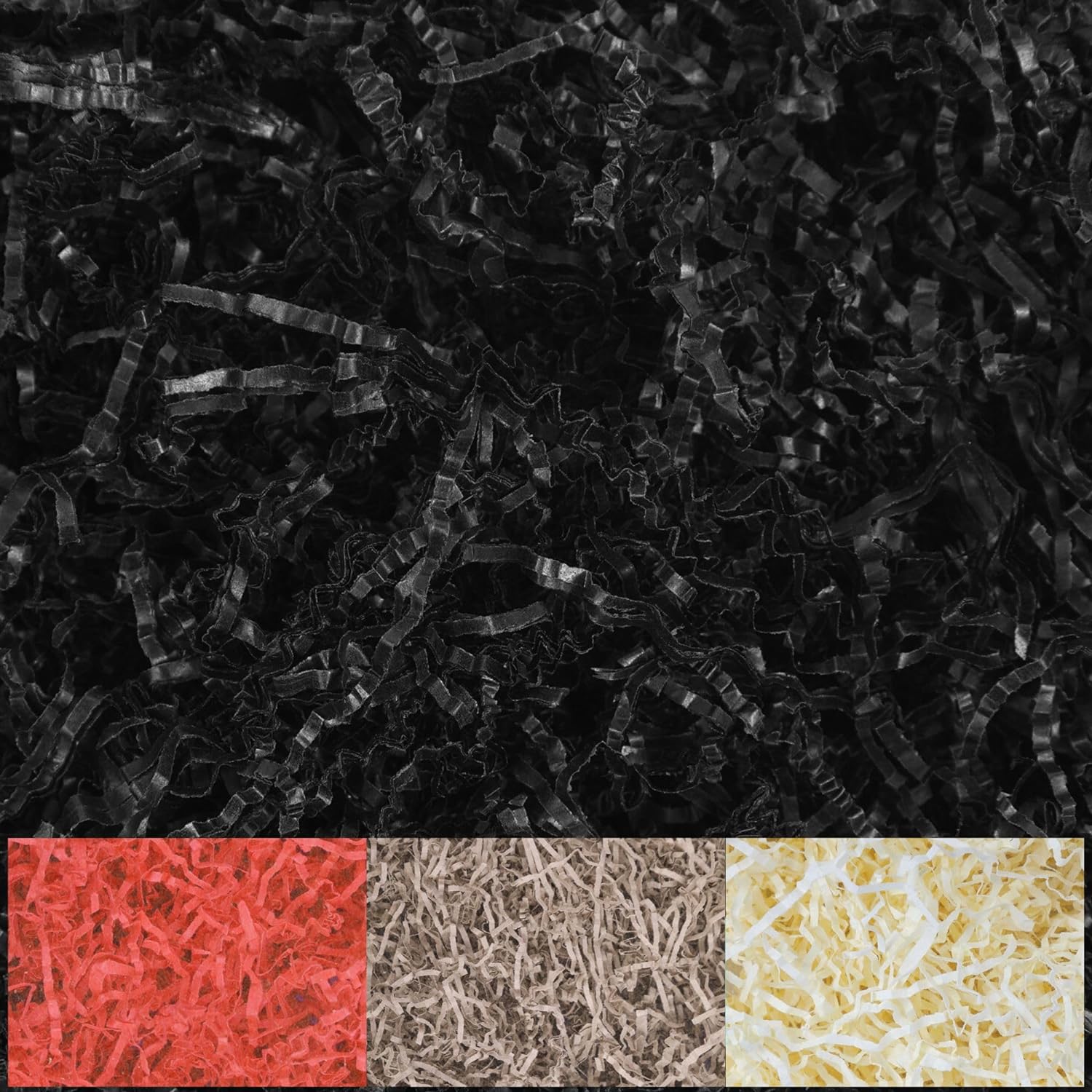 Creative Deco 200g Frisure Papier Déchiqueté Papier Kraft Noir | Papier Cadeau Noel | Frisure Emballage | Remplissage Boite Cadeau | Panier Garni - 2