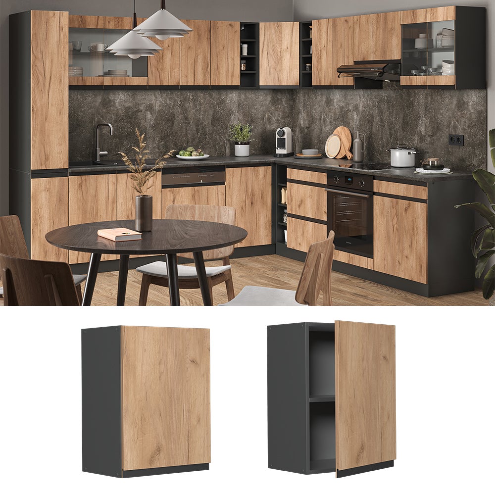 Vicco Elément haut de cuisine R-Line, Chêne de force doré, 45cm J-Shape - 2
