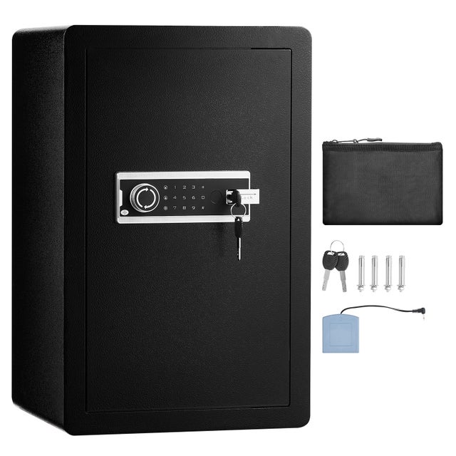 Coffre-fort Meuble Genie Hand – Métal Noir 35x35x35 Cm – Double Serrure à Clé – Neuf
