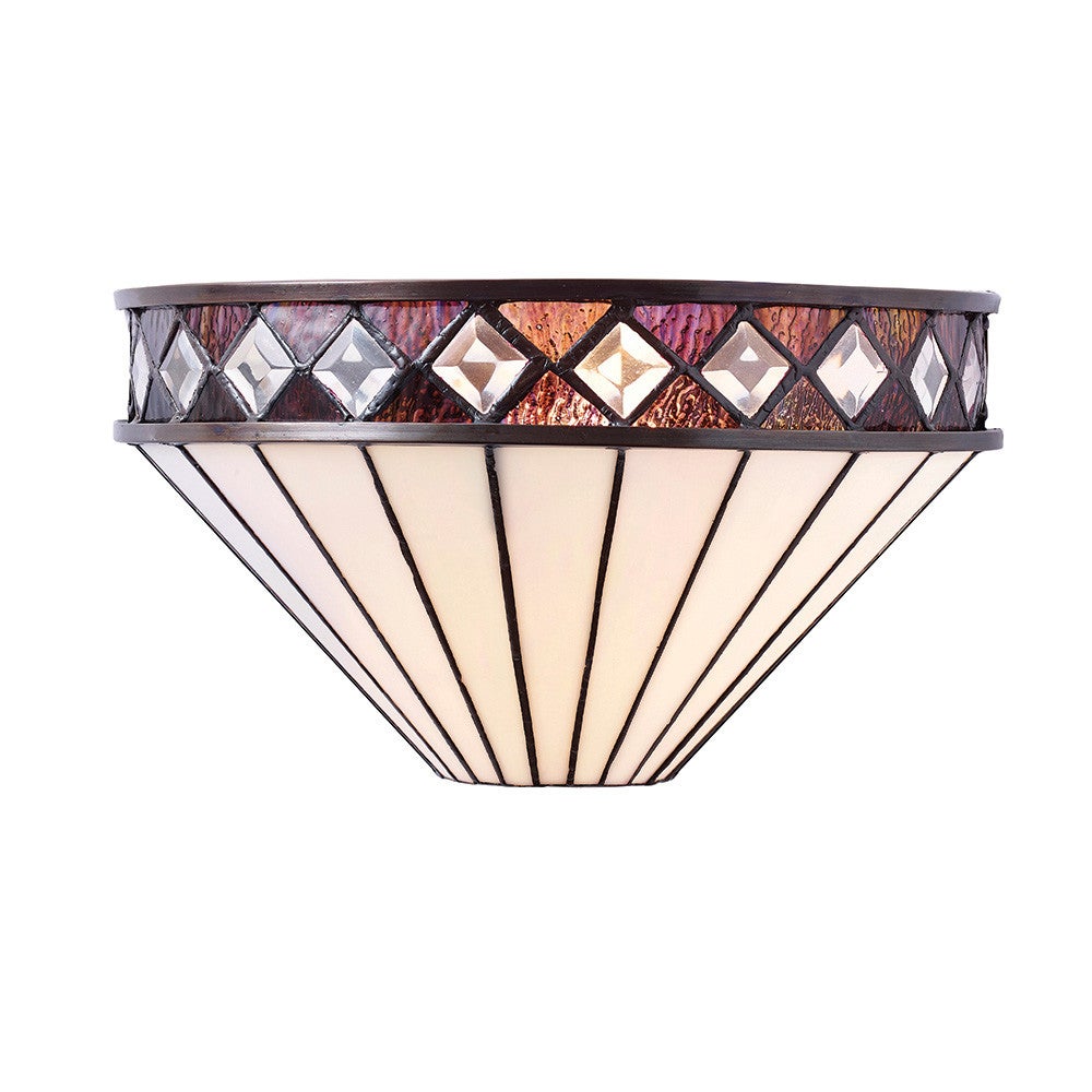 Kinkiet ścienny diamenty FARGO czarny 1xE14x15W szkło wym:17,5x31,5x15cm IP20 Tiffany