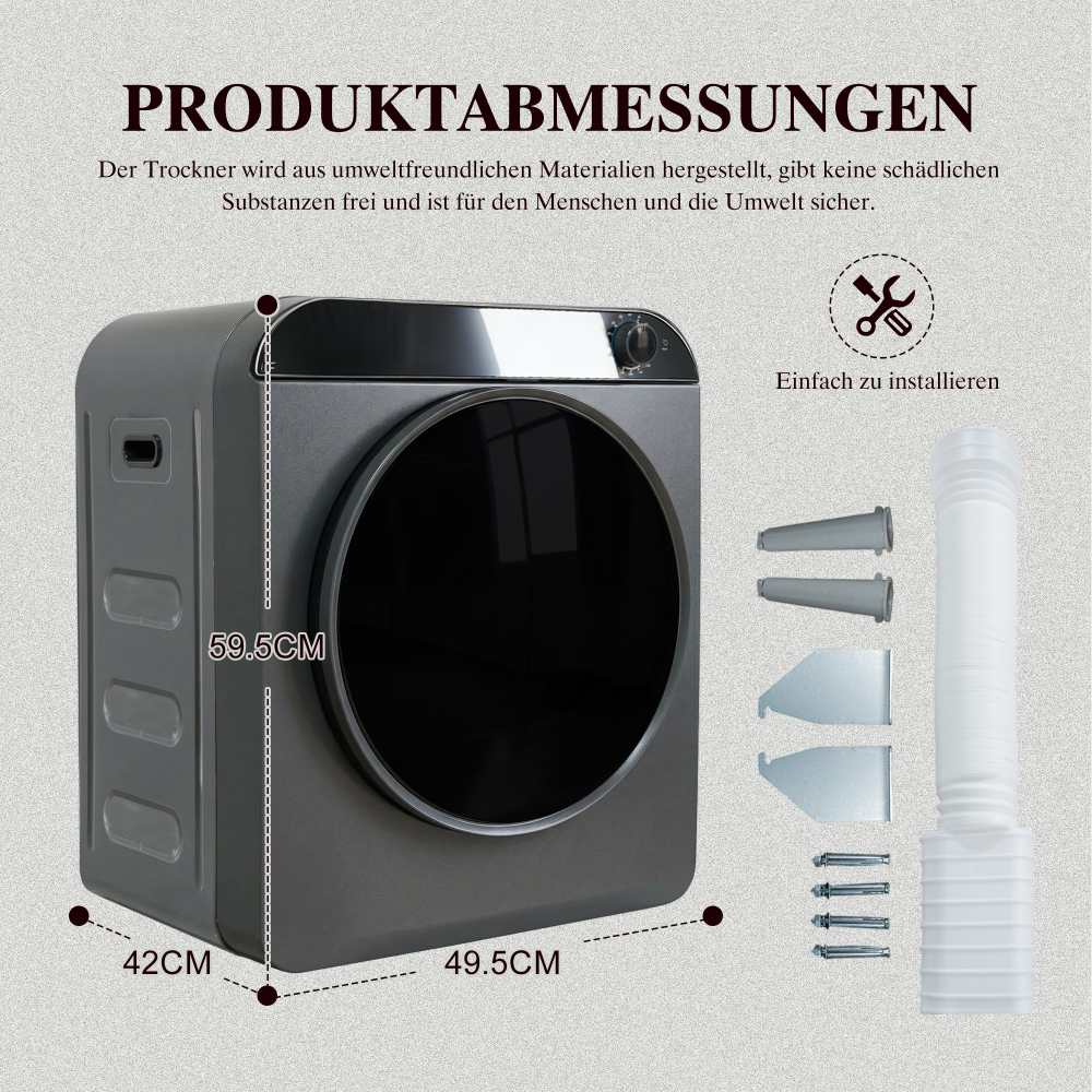 Secadora de alto desempenho 5 kg com tambor inox, aquecimento cerâmico PTC, 4 programas e desinfeção para roupa familiar - 3