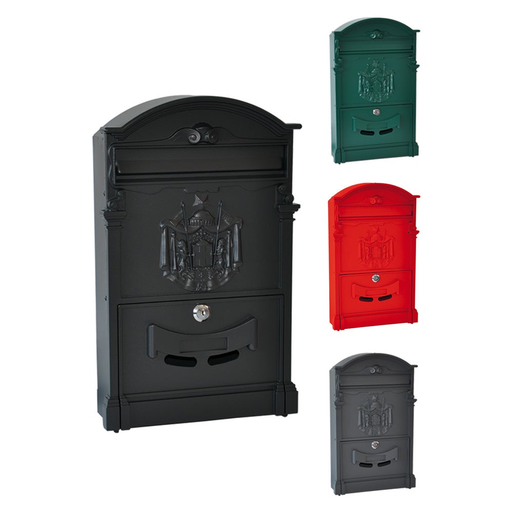Boîte Aux Lettres Regia – Aluminium, Verrouillable, Extérieur, 260x90x410 Mm, Avec 2 Clés, Utilia