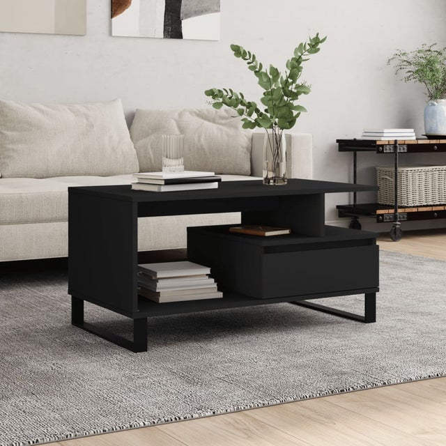 Tavolino Da Salotto Harmonia 120x50x30 Cm - Design Moderno In Antracite E Nero | Per Soggiorno E Zone Relax