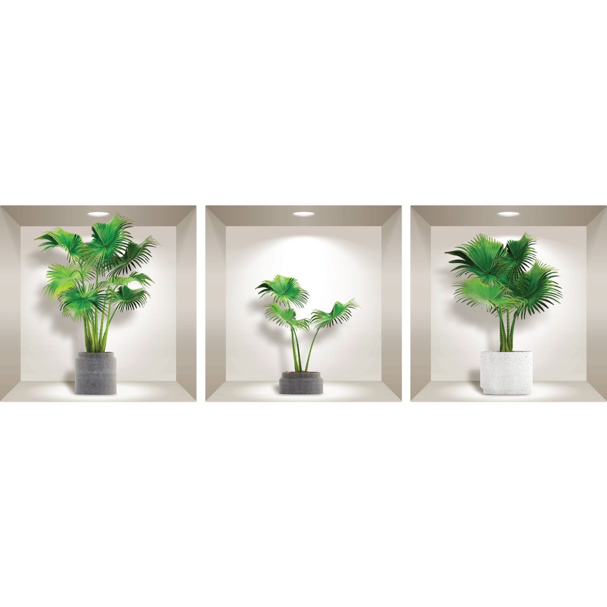 Adesivo effetto 3D palme in vaso marmorizzato - Sticker adesivo - adesivi murali - 30x90cm - 4