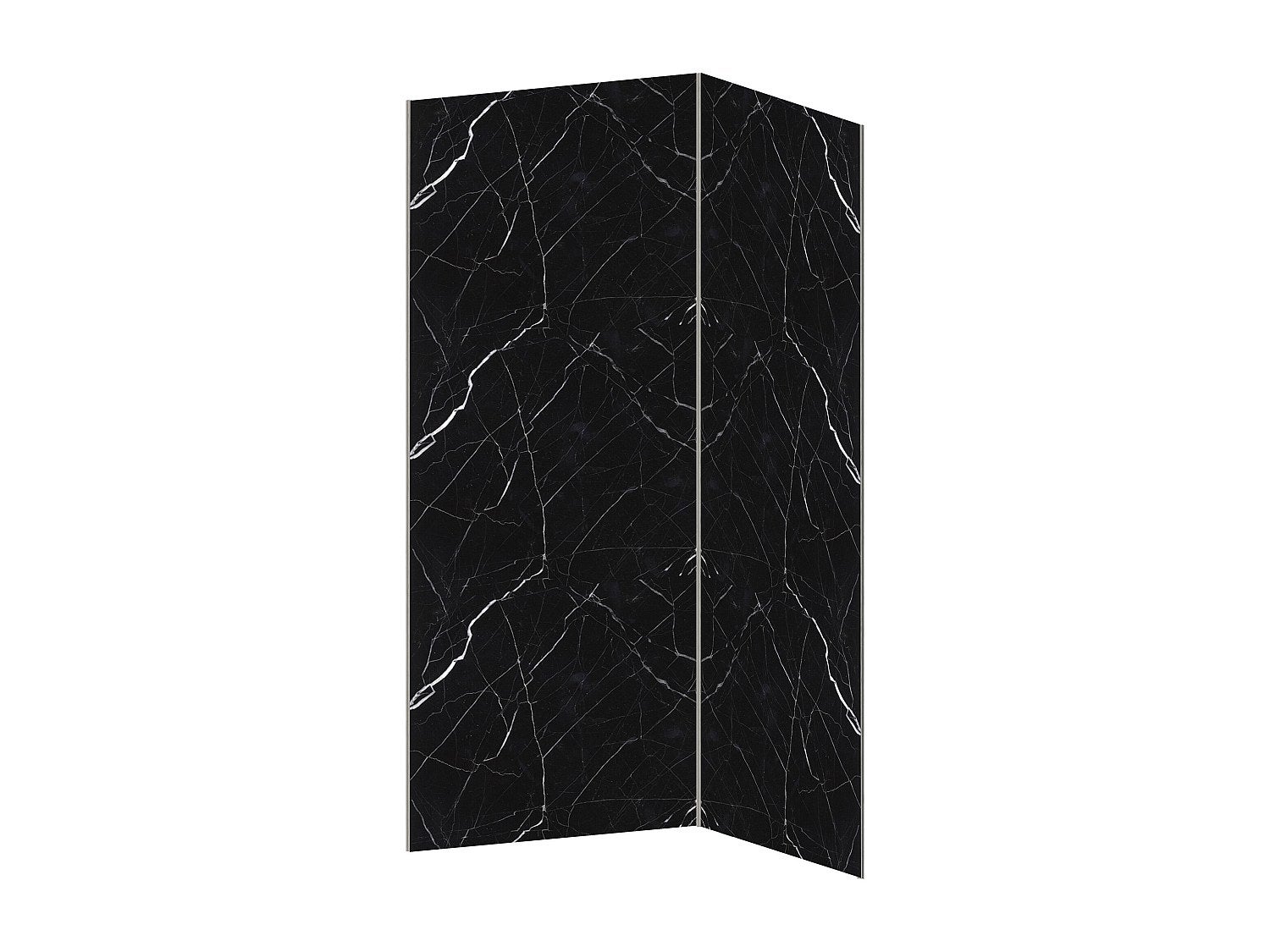 Zestaw 2 paneli ściennych aluminiowych pod prysznic z efektem marmuru z profilami - szer. 90 x szer. 120 x wys. 210 cm - ENEKO